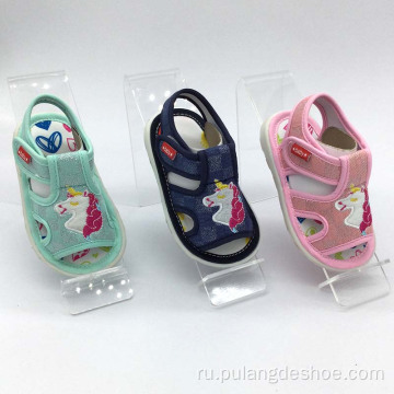 милые мультяшные сандалии для девочек со звуком